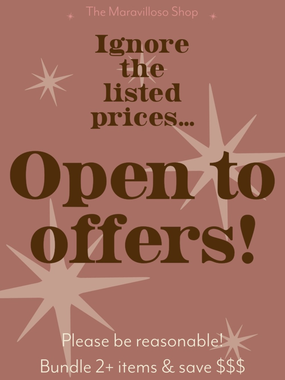 Send me an offer if you don’t like the price. 🫶